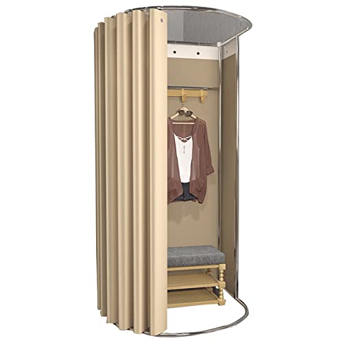 Vestuario para casa y tiendas temporales con cortina opaca beige fácil de instalar