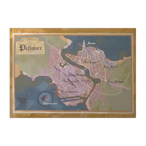 Displate Offiziell Arcane MetallPoster Magnetische Befestigung Inklusive Lizenziert Bilder Hochwertiges Poster Piltover Map Poster 45 cm x 32 cm
