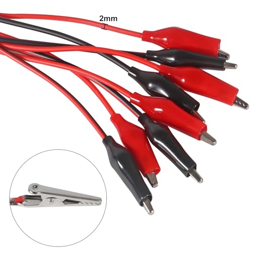 Image of UMLIFE 40PCS (10 Groups) 1M Alligator Clips Electrical, Insulated Test Leads with Alligator Clips, Stamping Double-Ended Jumper Wires for Electrical Testing