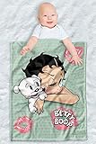 LOGOVISION Betty Boop Lightweight Baby Blanket, 30'X40', Goodnight Kiss Unisex for Infants Girls & Boys