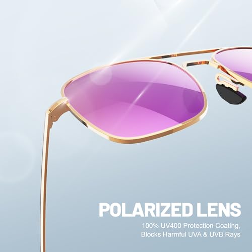 Image of Aviator Sunglasses for Mens Women 53mm TAC Polarized Lense Pilot Military Style Metal Frame with Bayonet Temples