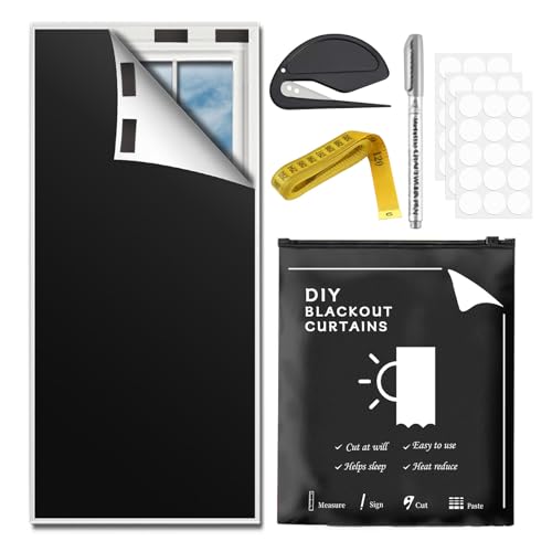 300 x 145 cm cortinas opacas para ventanas, cortinas opacas portátiles, sin agujeros, tela opaca, protección contra el calor exterior, oscurecimiento de tragaluz, adecuado para dormitorios (300 x 145