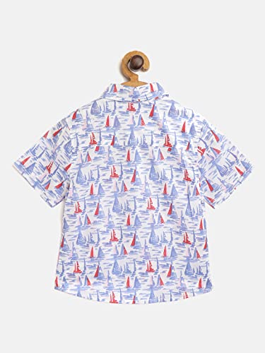 Image of Nautinati Boys Printed Collared Shirt with Shorts Clothing Set | Age 1-5 Years