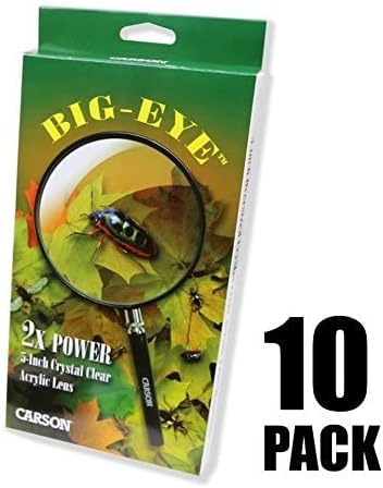 Carson HU-20AMMU Bigeye Magnifier with Oversized Lens (Set of 10), 5"