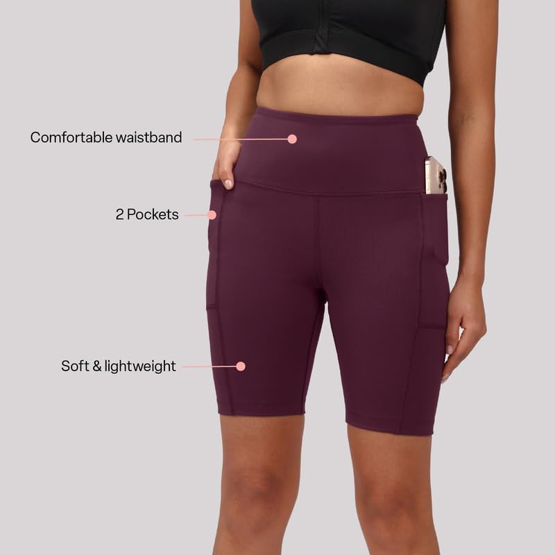 Image of Blissclub Ultimate Cycling Shorts Lite with 2 Pockets | Gym Shorts for Women Workout, Sports Shorts, Swim Shorts and Shapewear for Tummy