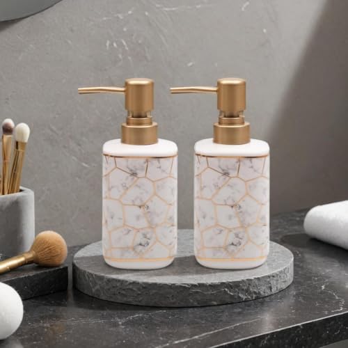 Image of Store2508 Ceramic Liquid Handwash Soap Dispenser Pump for Bathroom /Kitchen - 250ml (2 Pcs White)