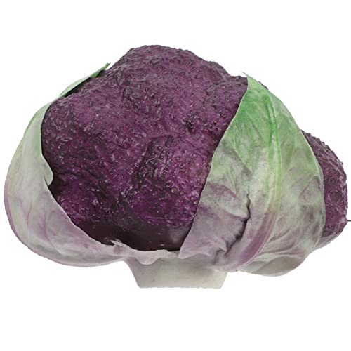 HOMSFOU Artificial Plants Fake Broccoli Decoration Artificial Vegetable Fake Cauliflower Home Kitchen Play Food Photography Props Purple Food Mini