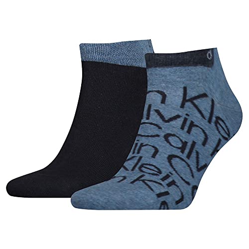 Calvin Klein Lot de 2 paires de chaussettes de sport pour homme, bleu marine, 43/46
