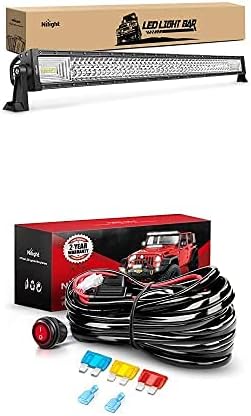 Nilight LED Light Bar 42Inch 648W Spot Flood Combo Led Off Road Lights with 12V 14AWG Wiring Harness Kit-1 Lead, 2 Years Warranty
