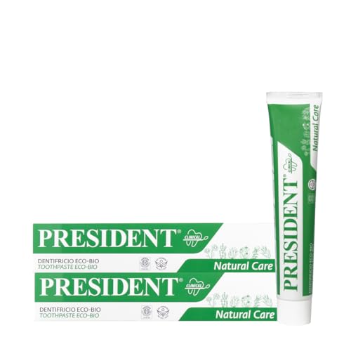 President KIT 2 DENTIFRICIO ECO-BIO. Senza Mentolo e senza Fluoro. Protezione totale naturale di denti e gengive. Azione antibatterica lenitiva naturale. 2x75ml