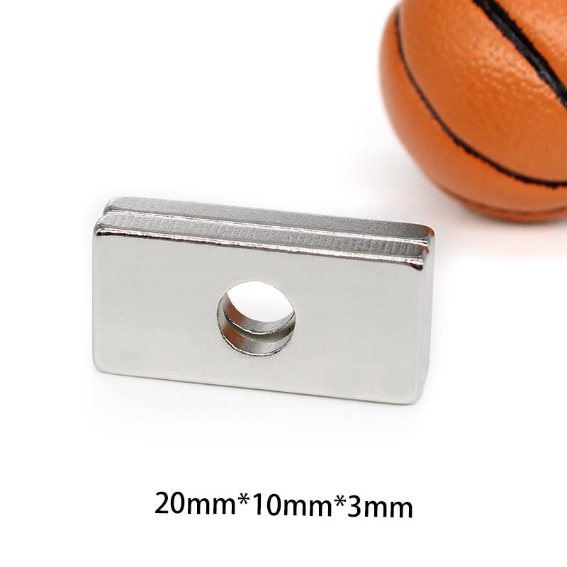 5/10/20/50/100PCS 20x10x3-4mm Block Countersunk Search Hole 4mm 20x10x3-4 Sheet Permanent NdFeB 20 * 10 * 3-4 Magnets(20PCS)