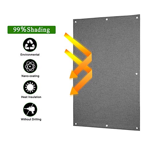 Johgee Blackout Curtains For Bedroom, Thermal Insulated Blackout Window Blinds With Suckers, 100% Light Blocking Shades For Skylight, Office, Home, Kitchen 1 Pack(Grey 23.6 X 36.6 Inch) #TOP6