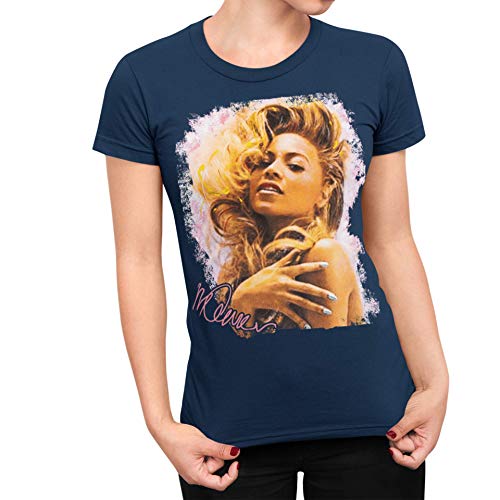 VINTRO Singer Beyonce Shiny Nails - Camiseta para mujer con estampado de Sidney Maurer Azul azul marino L