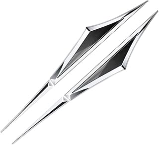 Pair 3D Metal Car Accessory Side Doors Blade Car Stickers Car Fender Side Wing Emblem Badge Zinc Alloy Sticker (Silver Black)