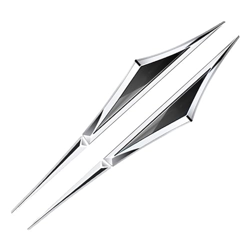 Pair 3D Metal Car Accessory Side Doors Blade Car Stickers Car Fender Side Wing Emblem Badge Zinc Alloy Sticker (Silver Black)