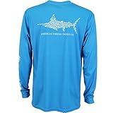 AFTCO Men's Jigfish L/S Performance Shirt (Large, Vivid Blue)