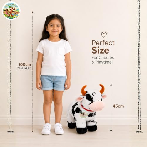 Image of American Cow Plush Toys, Black & White-Big Size (45 Cm) Animal Soft Toys for Kids /Babies /Girls