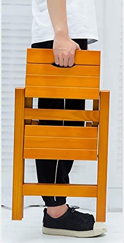 Taburete plegable de 3 escalones de madera maciza para el hogar, escalera doble uso marrón 3