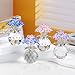 YWHL Blue Crystal Forget Me Not Flowers Gifts for Women, Handmade Glass Flower Bouquet Collectible Figurine for Tabletop Centerpieces