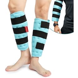 Comfytemp Calf Shin Splint Ice Packs for Injury Reusable, Elbow Gel Pad Wrap, Hot Cold Compression Freeze Sleeve for Swelling, Tendonitis, Knee, Leg, After Surgery, 2 Packs, S - M