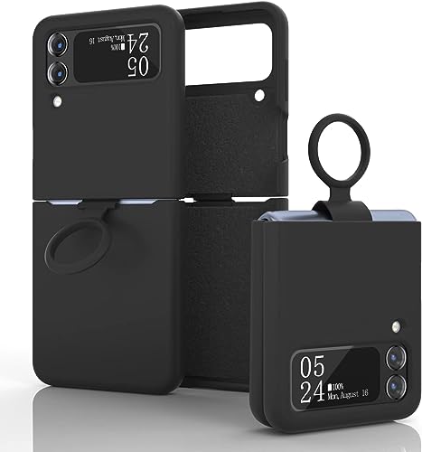 Image of MIDOS Back Cover Compatible with Samsung Z Flip 4 Silicone Case Full Protection Shock Proof Case for Samsung Galaxy Z Flip 4 (Black)