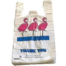 White Thank-you Plastic T-shirt Shopping Bags 10x5x18-14mic - 1000 Bags