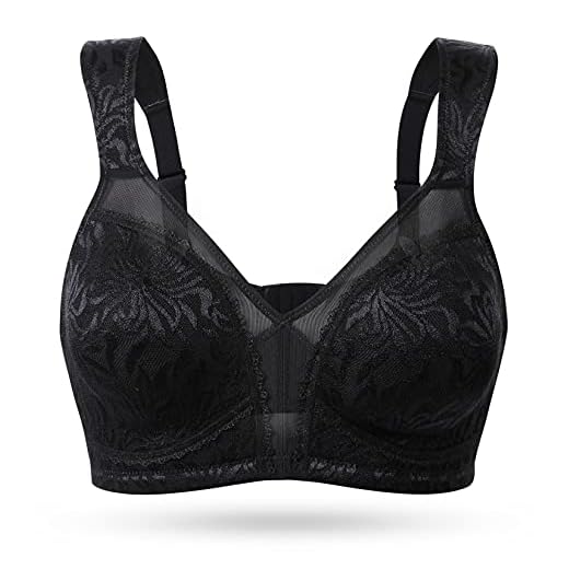 3 Paare BH-Träger Damen Durchsichtig Unsichtbar Transparent Einstellbar Träger Metaller Haken Ersatzträger Bra Shoulder Straps 20mm 8 Wingslove Damen Vollschalen Minimizer BH Große Größen BH Komfort Breite Träger Nicht Gepolstert(Schwarz 38C)