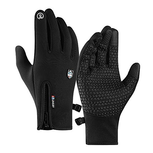 UpdateClassic Winter Outdoor Warm Gloves for Men Women, Full-Finger Gloves Touch Screen Windproof Anti-Slip Light Gloves