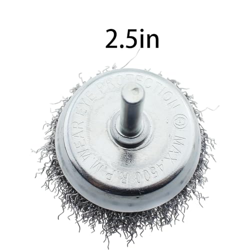 Image of TAODAN 5PCS Wire Brush Drill Attachment Coarse Carbon Steel Crimp Sanding Rust Removal Drill Black Wire Brush Suitable for Woodworking and Weld Finishing