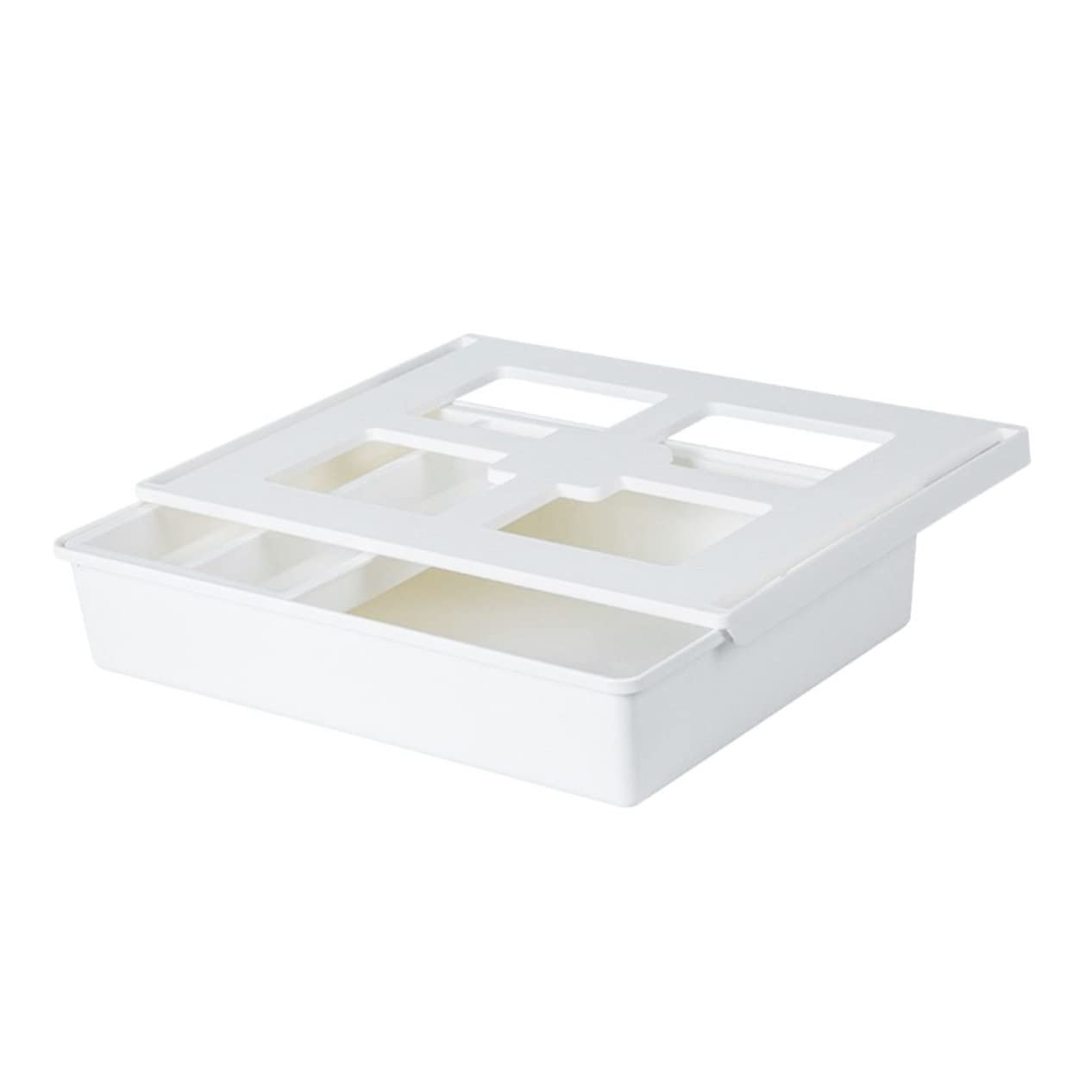Lurrose Scatola Porta Oggetti in Plastica Resistente Organizzatore per Sotto la Scrivania Salvaspazio per Cancelleria Strumenti e Altri Articoli