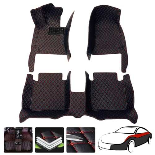 Tapis voiture sur mesure Lexus LX 8 places cuir noir rouge 2016-2024 accessoires