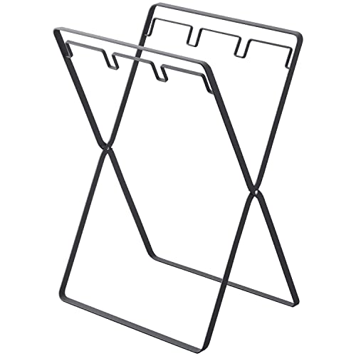 山崎実業(Yamazaki) レジ袋 3連 & 45L ゴミ袋スタンド ブラック 約W38XD29XH54cm (使用時) タワー tower 分別 ゴミ箱 レジ袋スタンド 5715