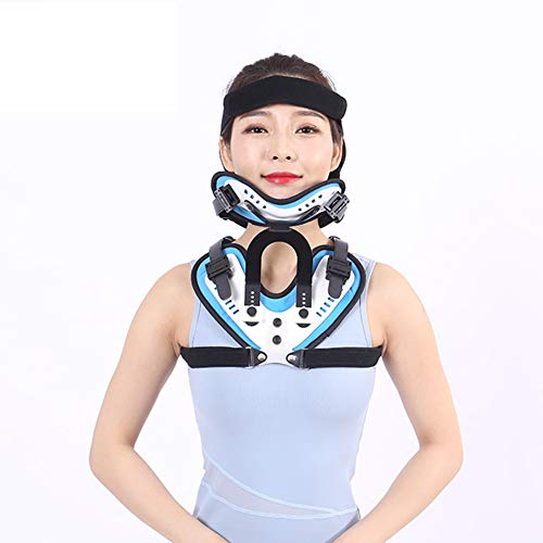 FENOKD Cervical Thoracic Orthosis, Neck Collar Brace Cervical Traction Device Fixed Rehabilitation Device, Adjustable U Traction Neck Brace