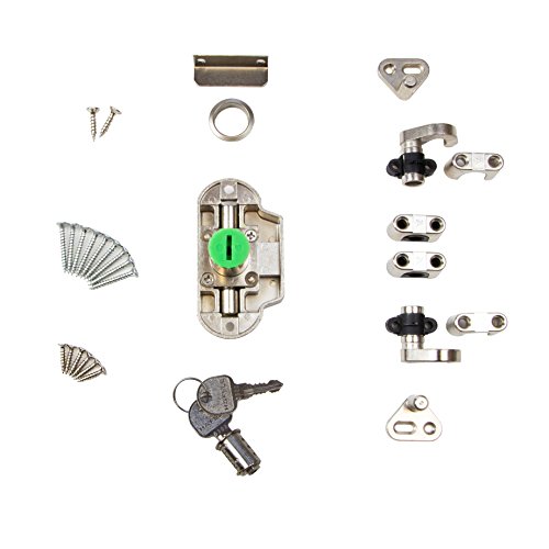 Preisvergleich Produktbild Gedotec Zylinder-Drehstangenschloss Möbel-Aufschraubschloss Kleider-Schrank / Möbelschloss Anschlag RECHTS / Zylinderschloss Dornmaß 25 mm / Stahl vernickelt / 1 Set - Schrank-Schloss für Schranktüren