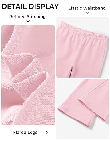 BOOPH 5 Pack Girls Flare Leggings High Waist Bell Bottom Pants Kids Cotton Casual Clothes for Teen Girl2