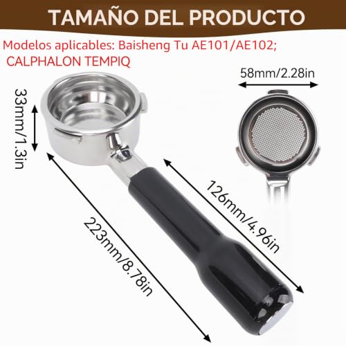 Portafiltro sin fondo de 58 mm para eliminar canales y mejorar la crema del café 5