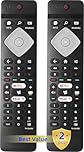 2er-Pack BRC0884301/01 Universal Ersatz TV Fernbedienung Kompatibel mit Philips TV Ambilight LCD LED 3D HD Smart TV