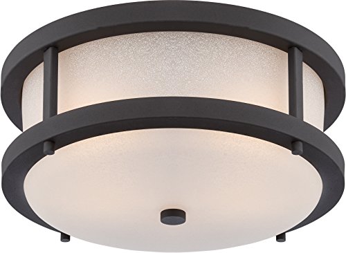 Image of Nuvo Lighting 62 /653 Transitional Two Light Flush Mount from Willis Collection in Black Finish