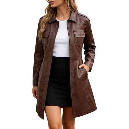 Veste cuir femme avec ceinture réglable pour structurer la taille avec style