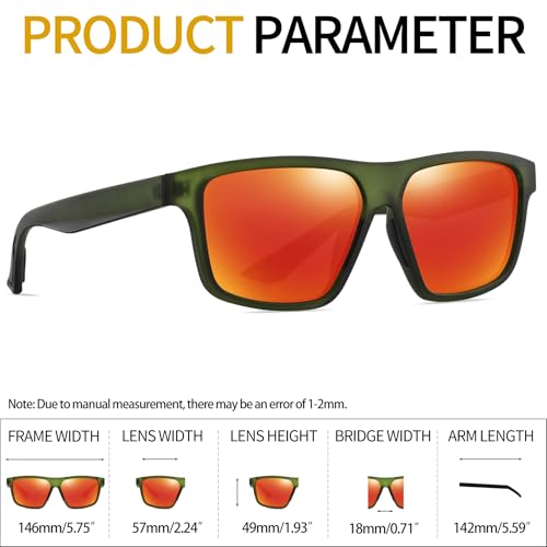 Men's Sunglasses Polarized Large Square Sun Glasses Trendy Sports Shades Running Fishing Golf SY61144