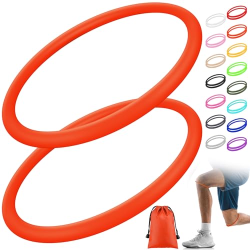 Image of Foilswirl Silicone Patella Knee Band for Basketball Patella Tendon Support Knee Pain Running Tendon Brace Support Strap(2,Orange,M)