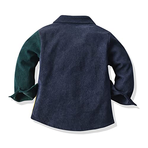 Kids Dress Coat Toddler Boys Long Sleeve Winter Shirt Tops Coat Outwear For Babys Clothes Patchwork Colours3