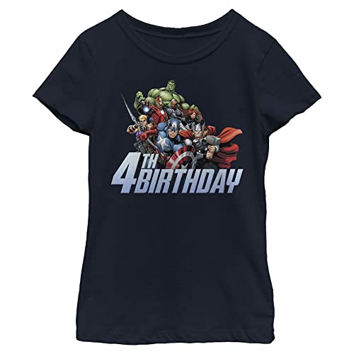 T-shirt Avengers 4 ans Marvel pour fille le cadeau d'anniversaire idéal en coton bleu marine XS