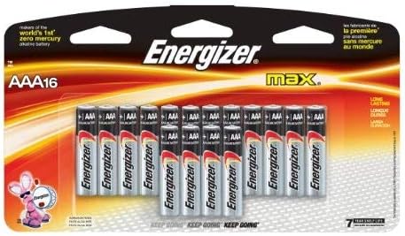 Energizer ENERGIZER-E92LP-16 Max AAA 1.5V Alkaline Button Top Batteries - 16 Piece