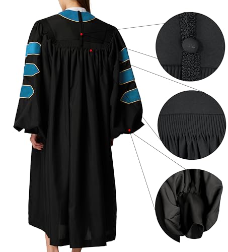 Image of MyGradDay Unisex Deluxe Graduation Doctorate Robe with Gold Piping Available for Customization