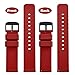 WOCCI 21mm Silicone Watch Band, Quick Release Rubber Replacement Strap with Black Stainless Steel Buckle (Christmas Red)