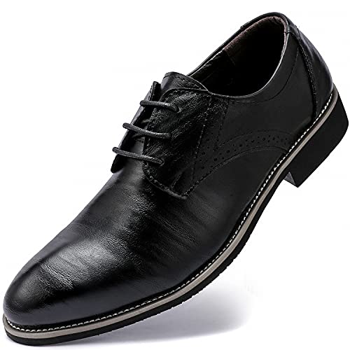 Image of Men's Dress Shoes Oxford Shoes Formal Dress Shoes for Men Business Derby Shoes. Size 10 Black 44