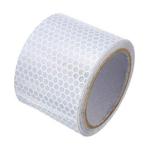 Preisvergleich Produktbild Depory Reflektorband Selbstklebende Sicherheit Warnklebeband reflektierende Aufkleber Nacht Reflektor Tape Warntafel Warnband (Weiß)
