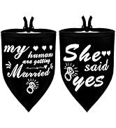 GOUWANGWANG Engagement Gift, My Humans are Getting Married Dog Bandana, Wedding Dog Bandana, Pet ...