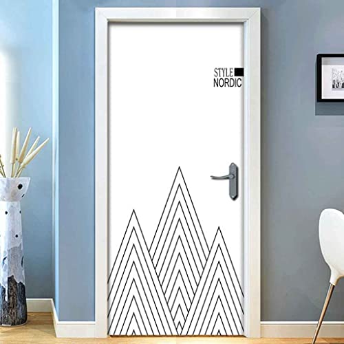 Fotos De Puertas En 3D Arte Geométrico Minimalista Adhesivo Autoadhesivo Para Puerta, Póster, Papel Tapiz, Mural, Adhesivo Artístico Para Pared 90 X 210 Cm Para Sala De Estar, Dormitorio, Baño, Cocin